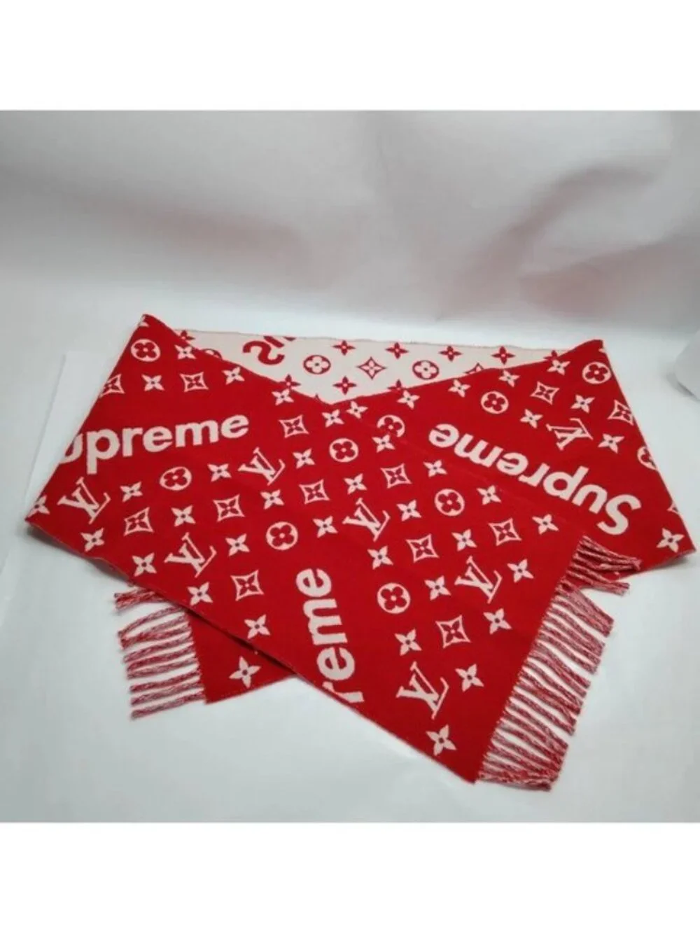 Authentic Louis Vuitton x Supreme Monogram Cashmere Scarf Limited Edition